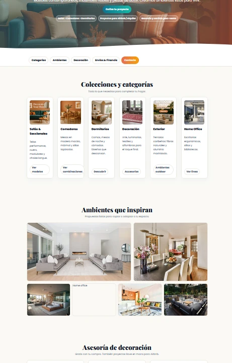 Sitio web Decoración